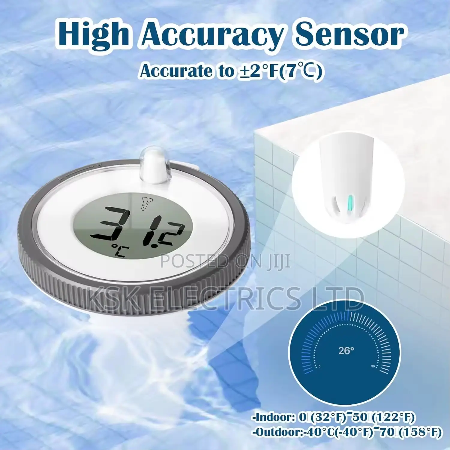 Digital Wireless Pool Thermometer Floating Easy Read