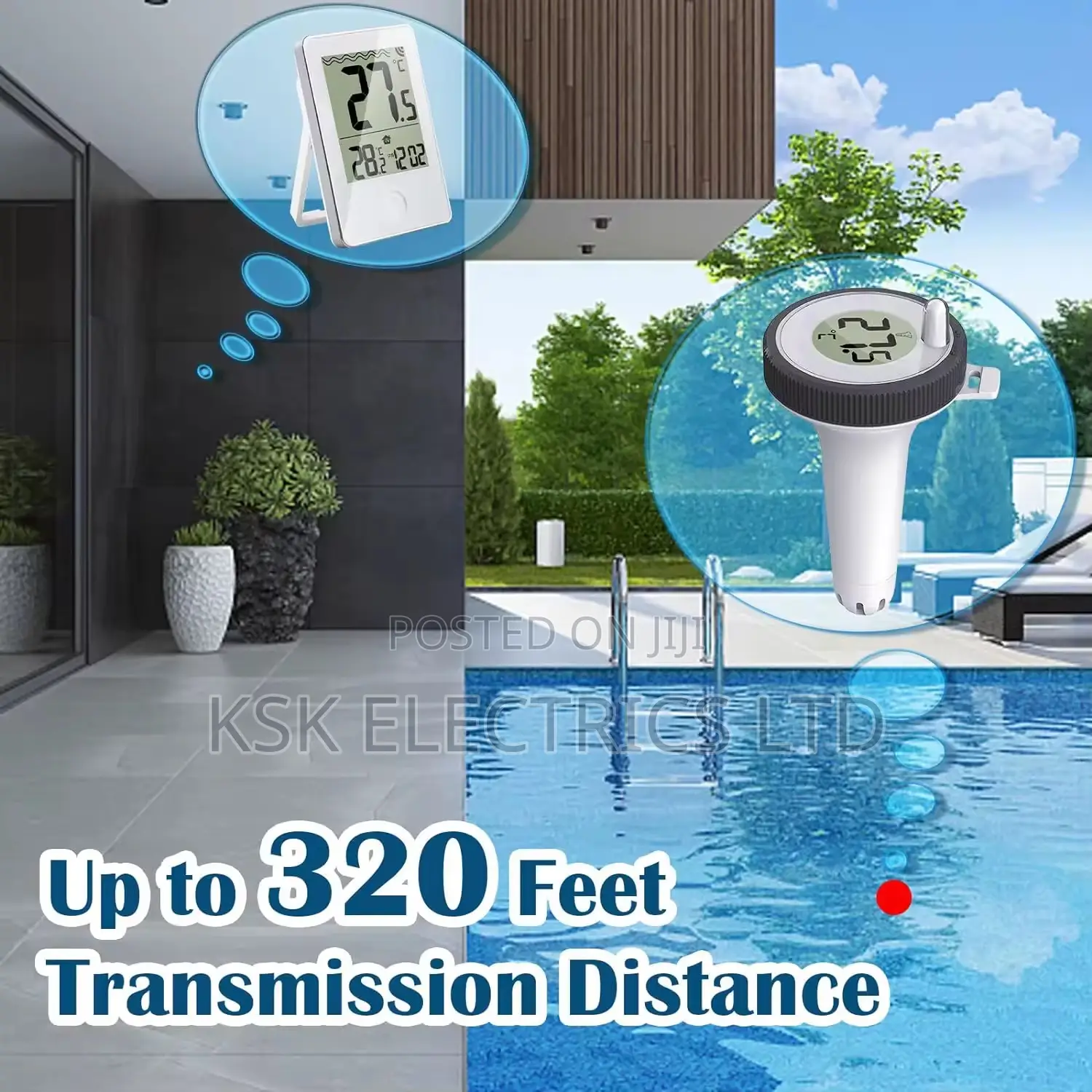 Digital Wireless Pool Thermometer Floating Easy Read