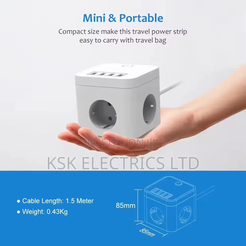 4 3 Outlet Power Strip Eu Outlet Extender With 3 Usb Surge