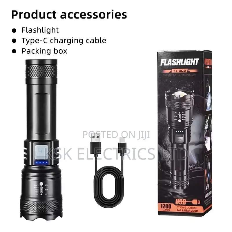 High Lumen Zoomable Waterproof Flashlight