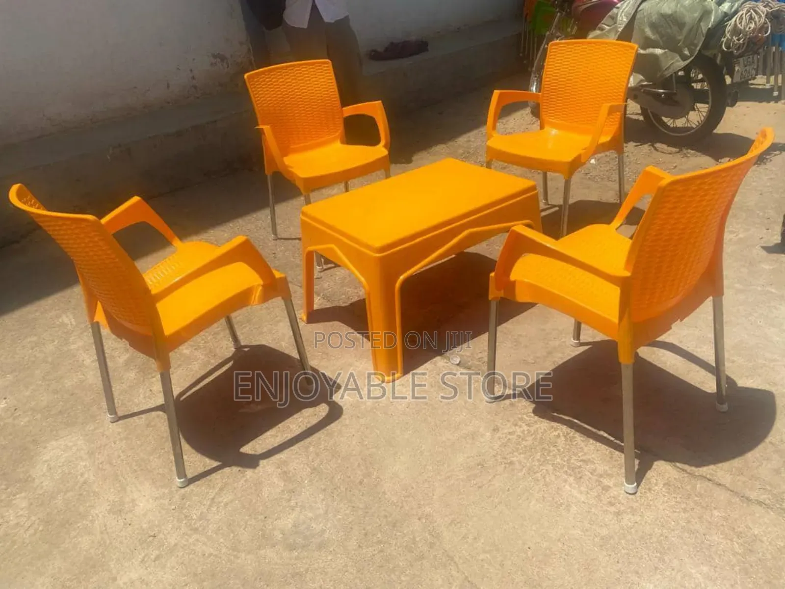 Plastic Chairs and Table Medium Outdoor