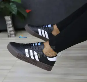 Original Adidas Sambarose Black/Brown Gum Big Sole Sneaker