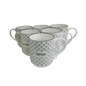 6 Pieces of Black Designed Coffee Esspreso Tumblers