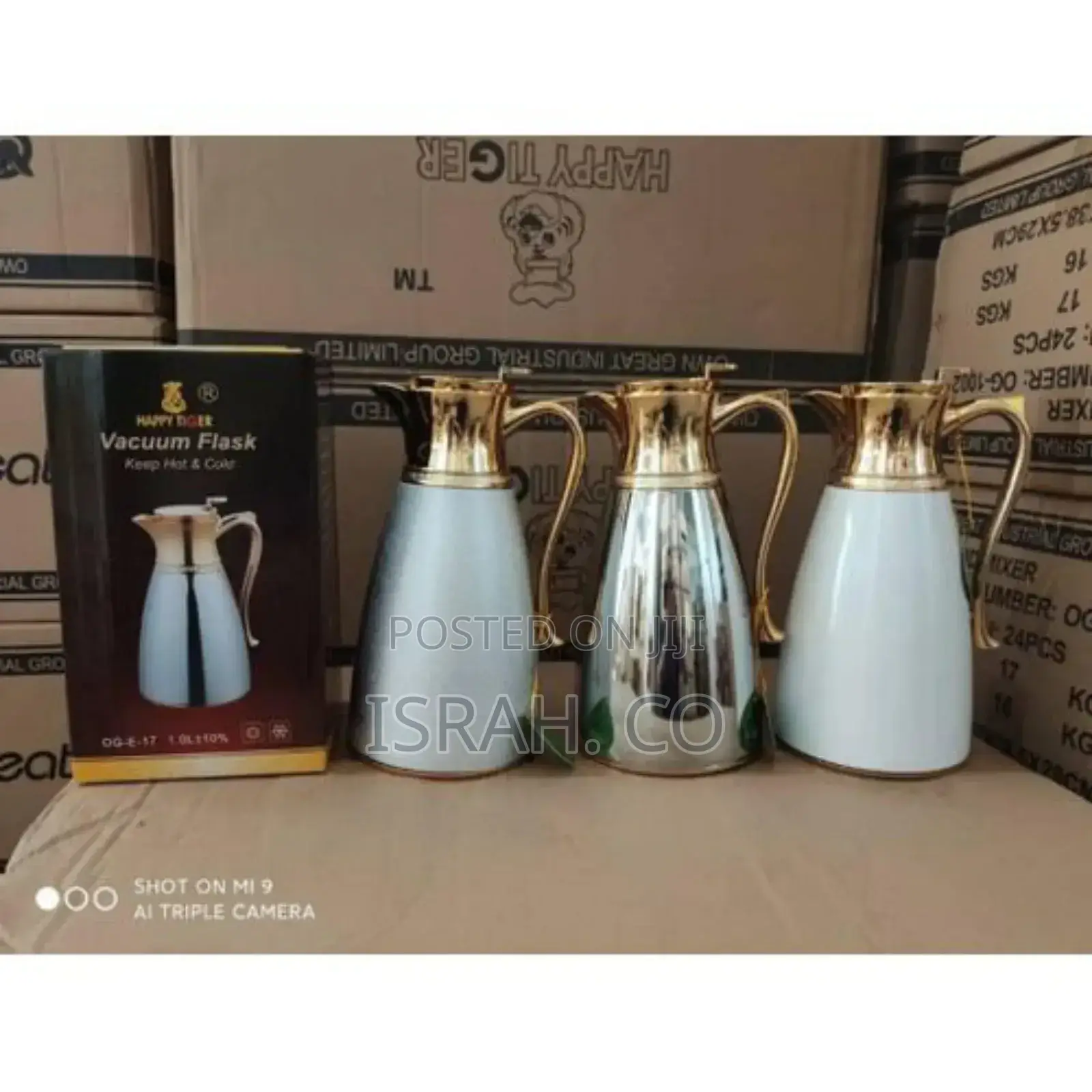 2pcs Set of 1l 0.7l Vacuum Flask Pattern Thermos Flask