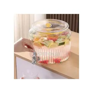 4l Acrylic Round With Faucet Juice Container, Pot Beverage