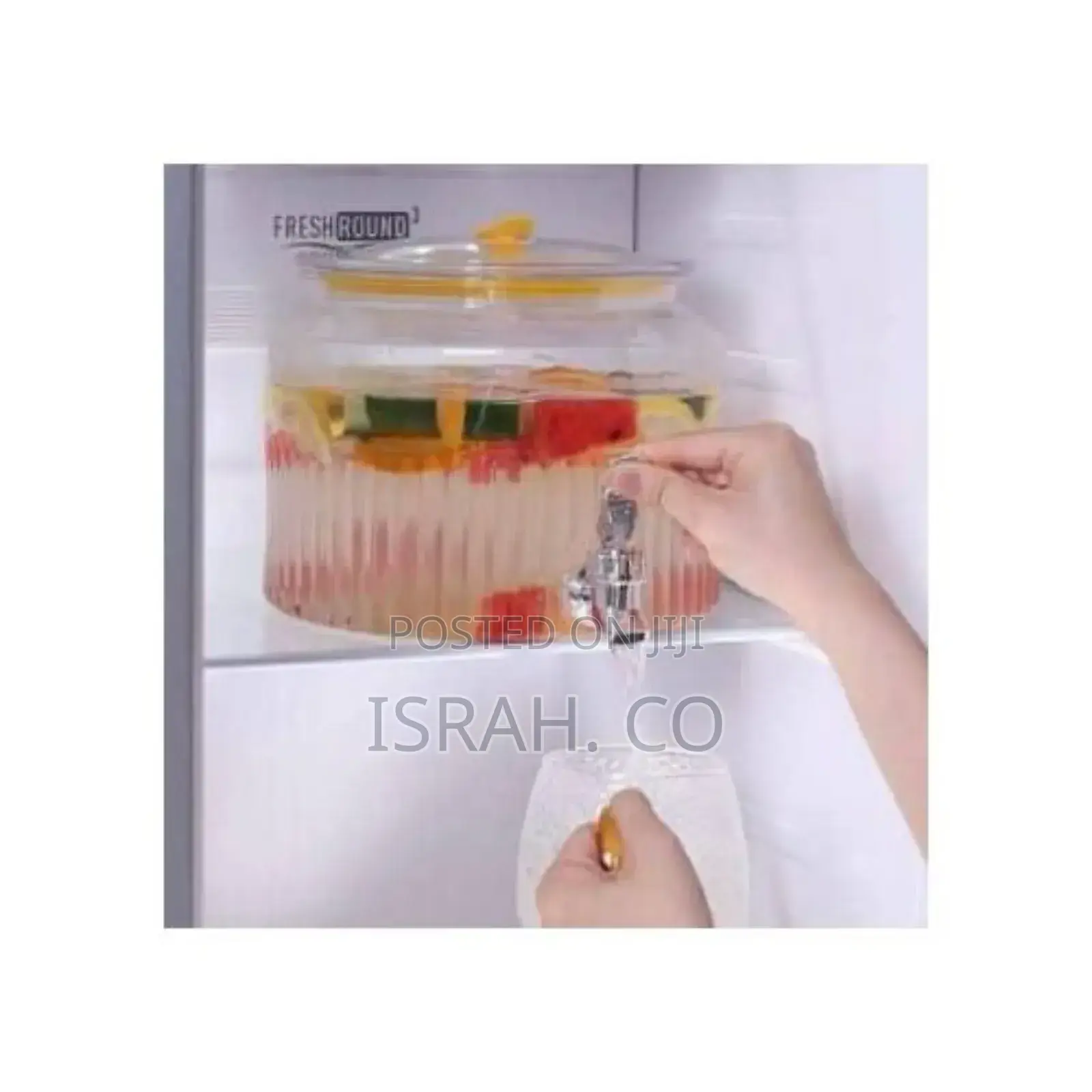 4l Acrylic Round With Faucet Juice Container, Pot Beverage