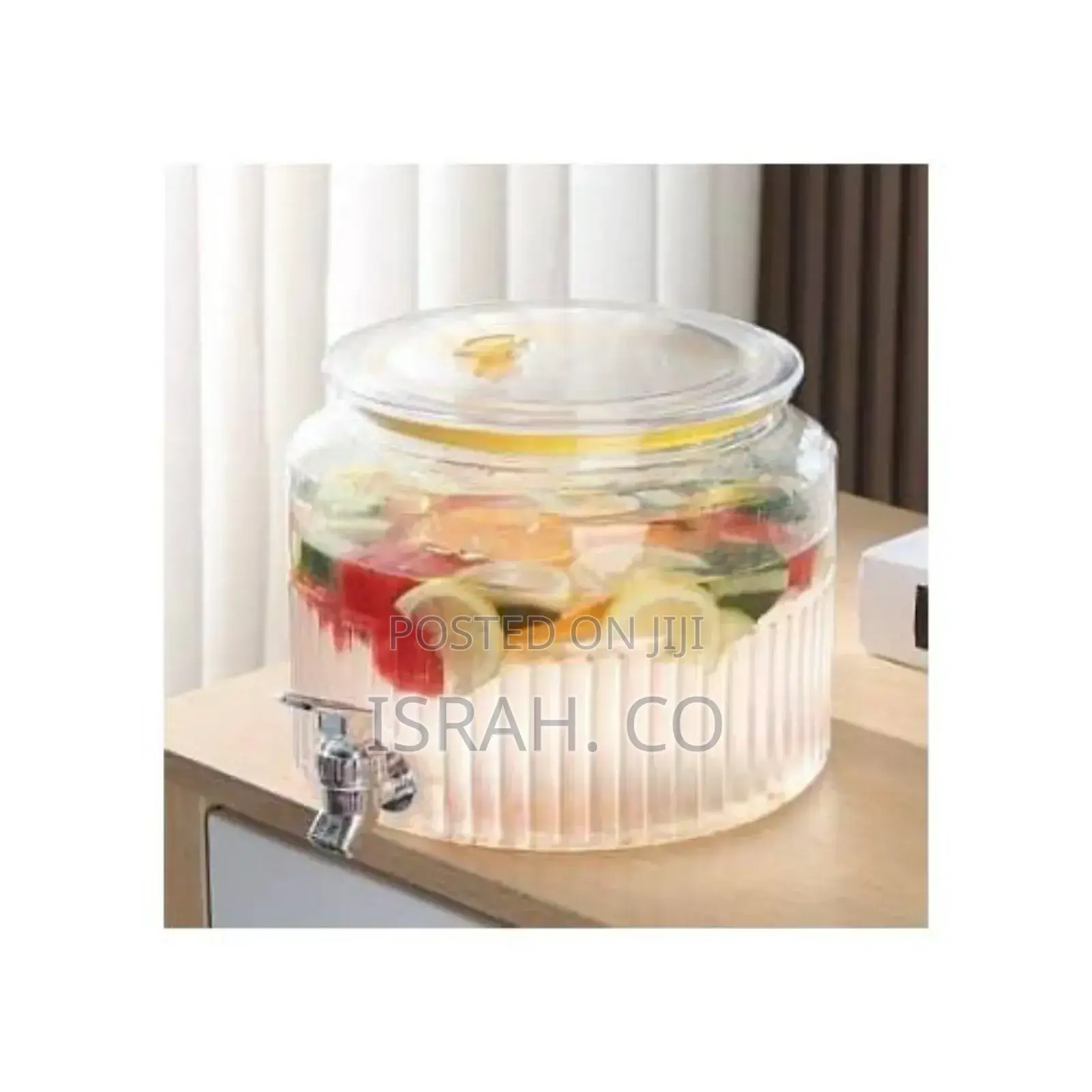 4l Acrylic Round With Faucet Juice Container, Pot Beverage