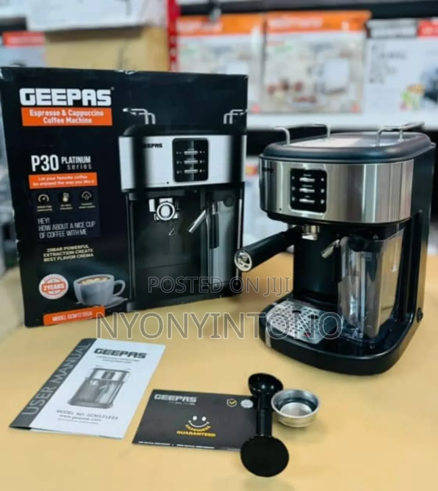 Geepas1.5ltrs 20bar Latte Espresso Cappuccino Coffee Machine