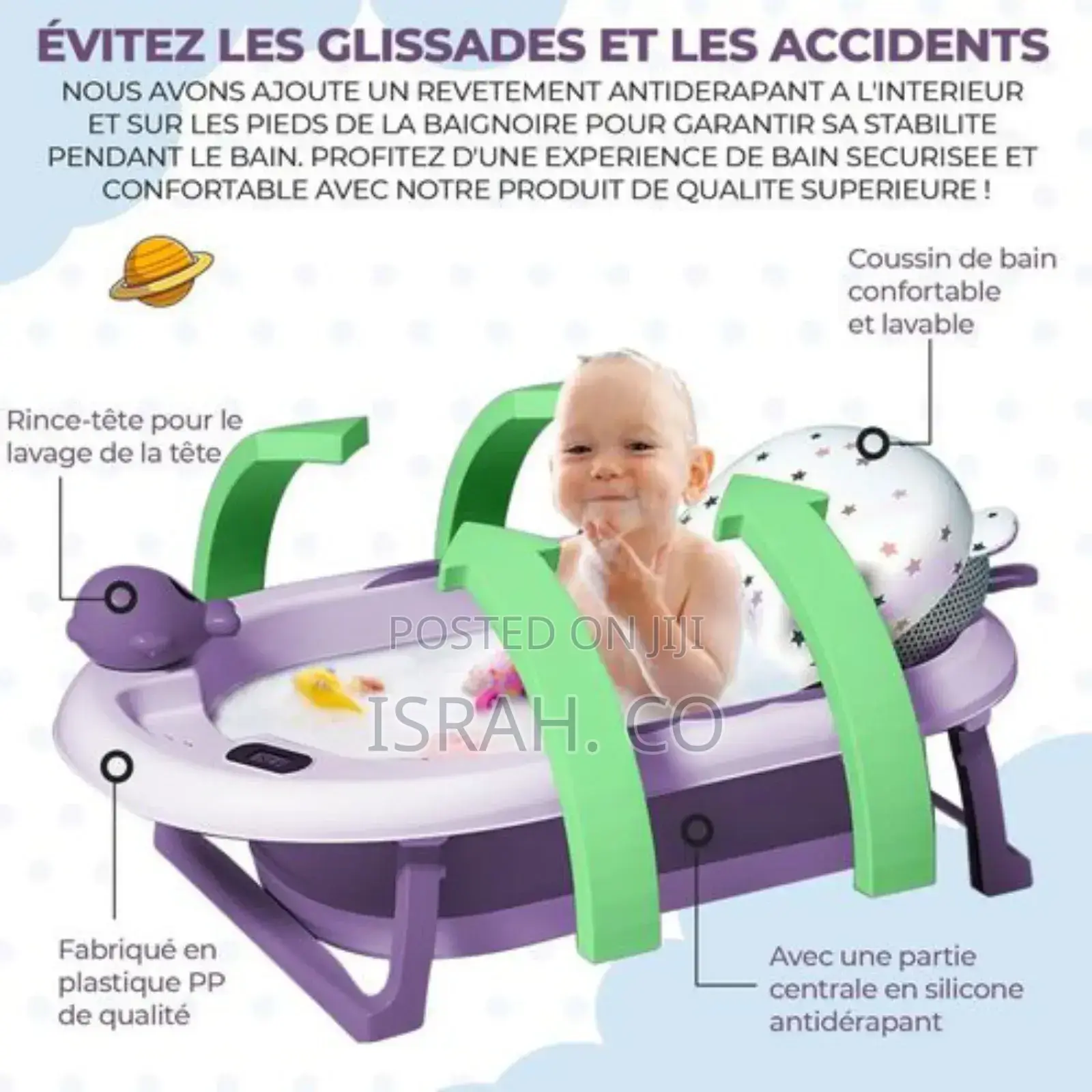 Foldable Baby Bathtube With Cushion Seat