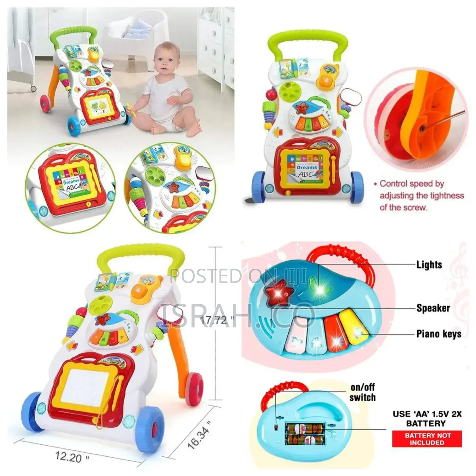 Toddler Walking Toys, Push Pull Adjust Speed, Non-Slip,