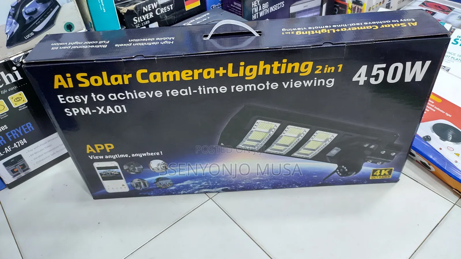 V380pro 6mp 4g PTZ Solar Street Light Camera With Ai - 450w