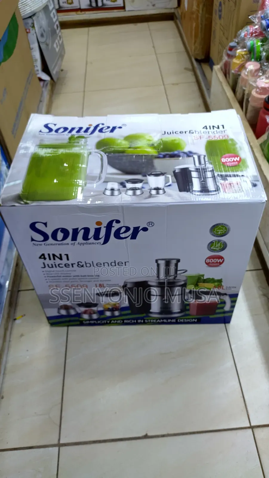 Sonifer 4-in-1 Juicer Blender Sf-5509 -800w Powerful Motor