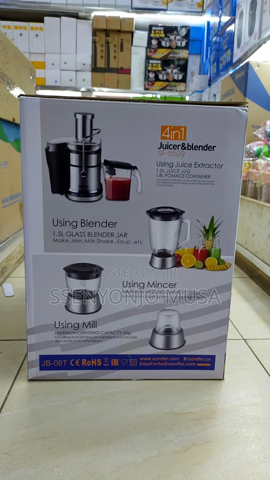Sonifer 4-in-1 Juicer Blender Sf-5509 -800w Powerful Motor