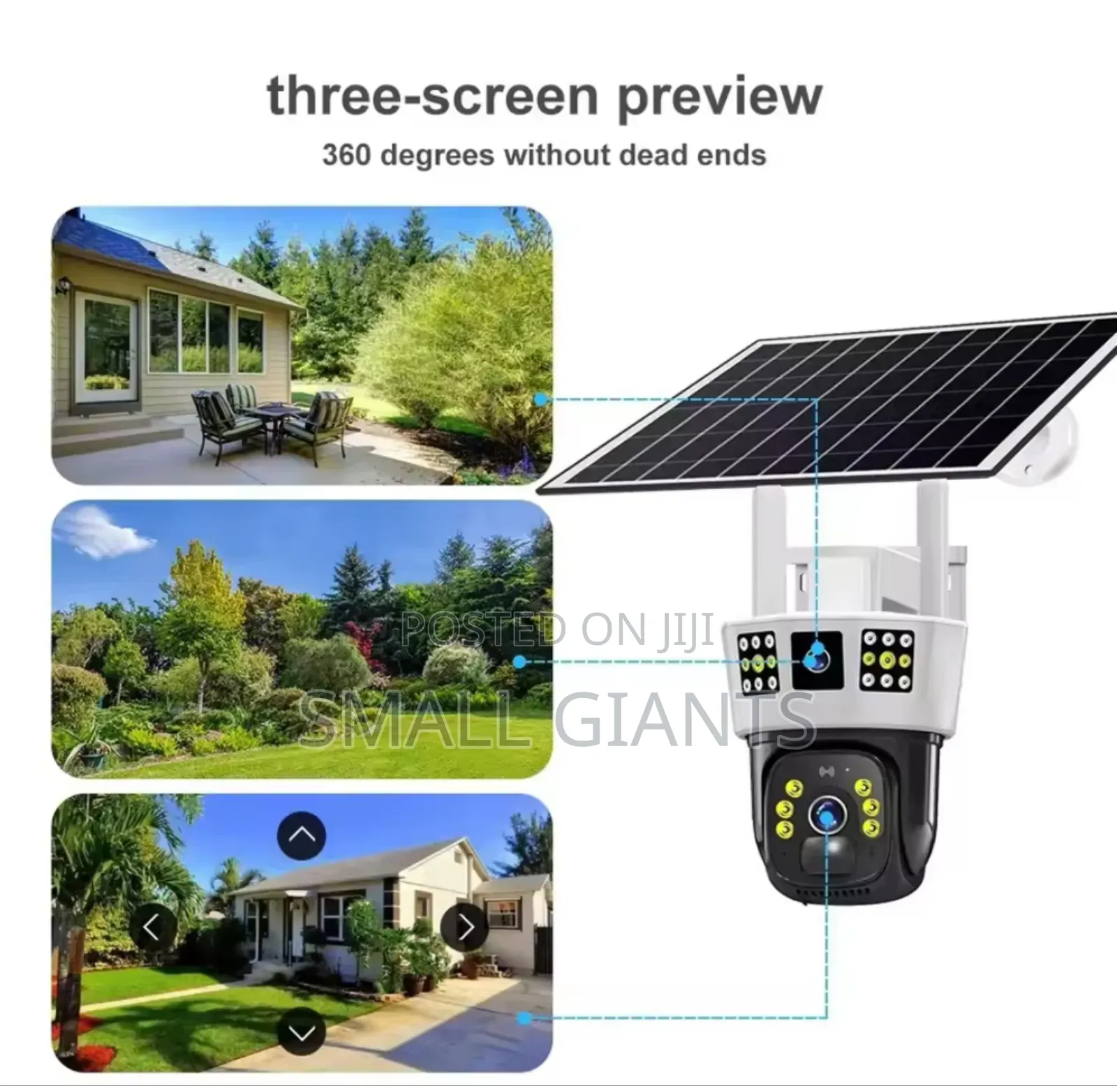 3- Screen Dual Lens Smart Solar Camera