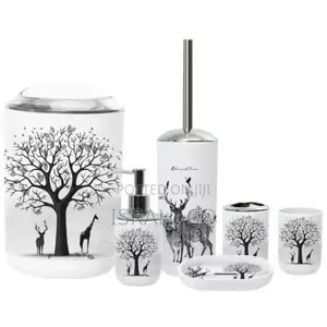 Multi-Design Set of 6 Piece Bathroom Accessory Storage