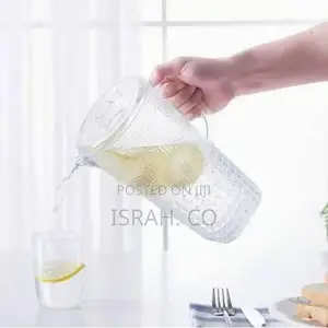 Water Jug With Handle and 4 Piece Tumbler Cups Colourless