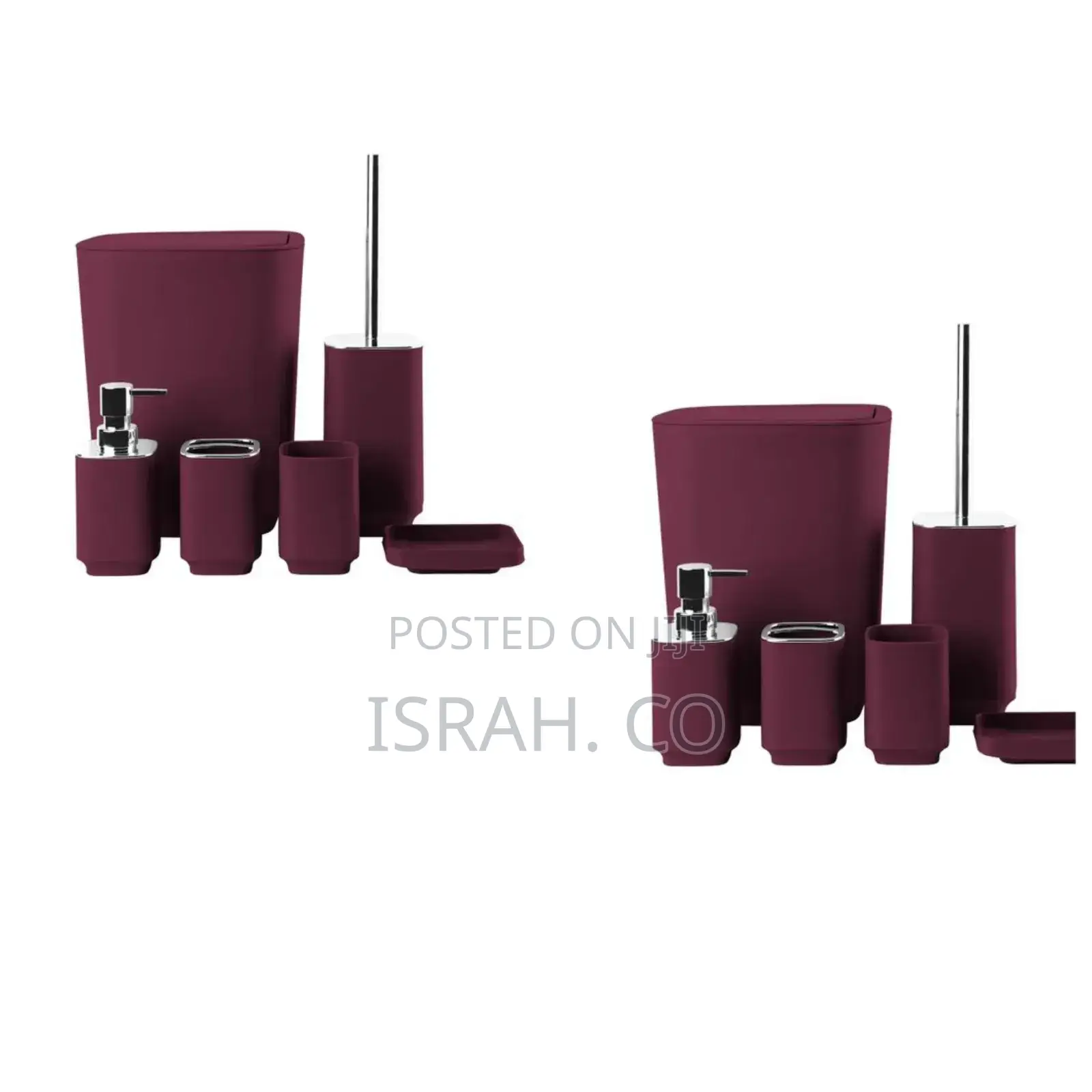 Bathroom Accessories Set Maroon