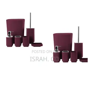 Bathroom Accessories Set Maroon