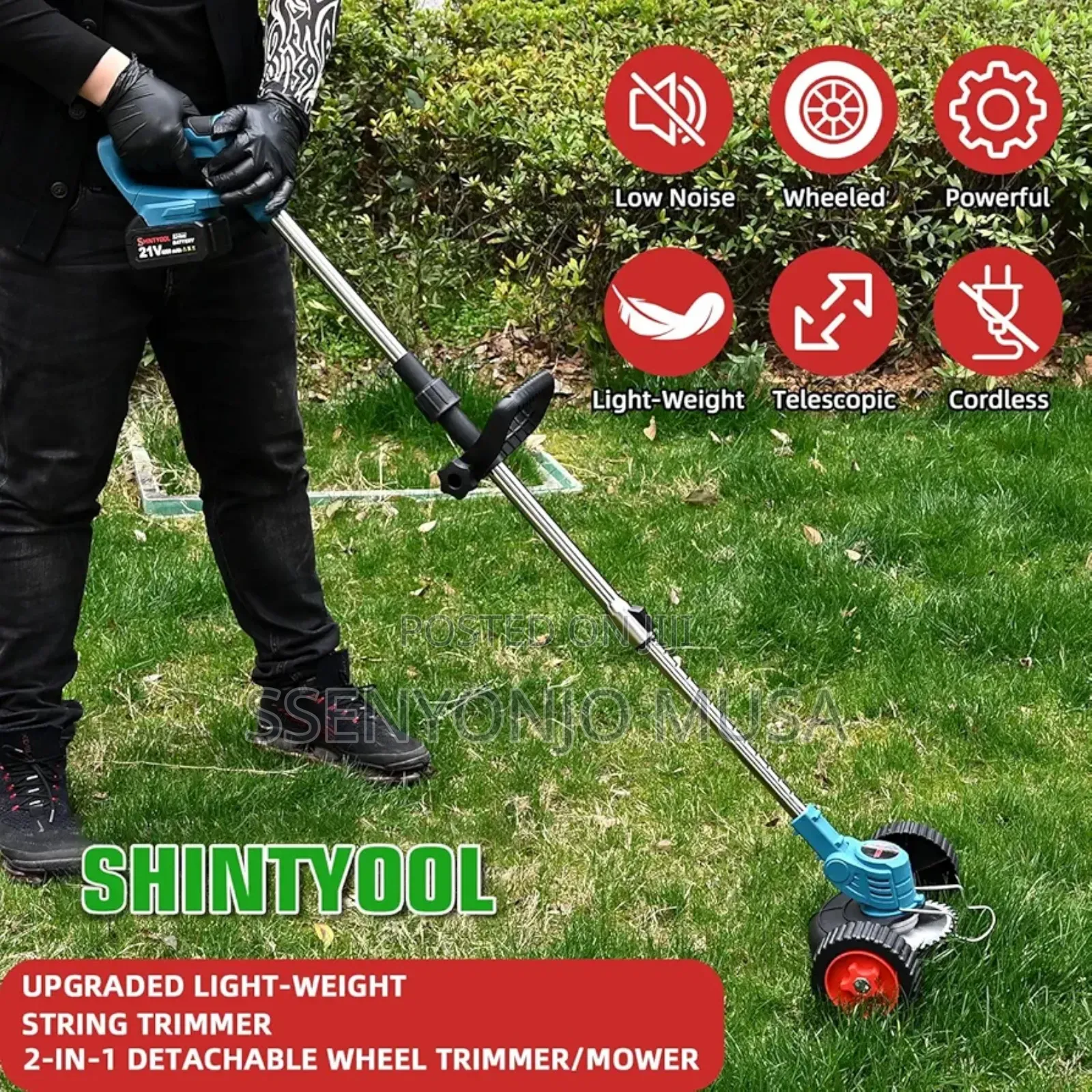 48v 25ah Lithium-Ion Electric Grass Cutter Mower 3600w -