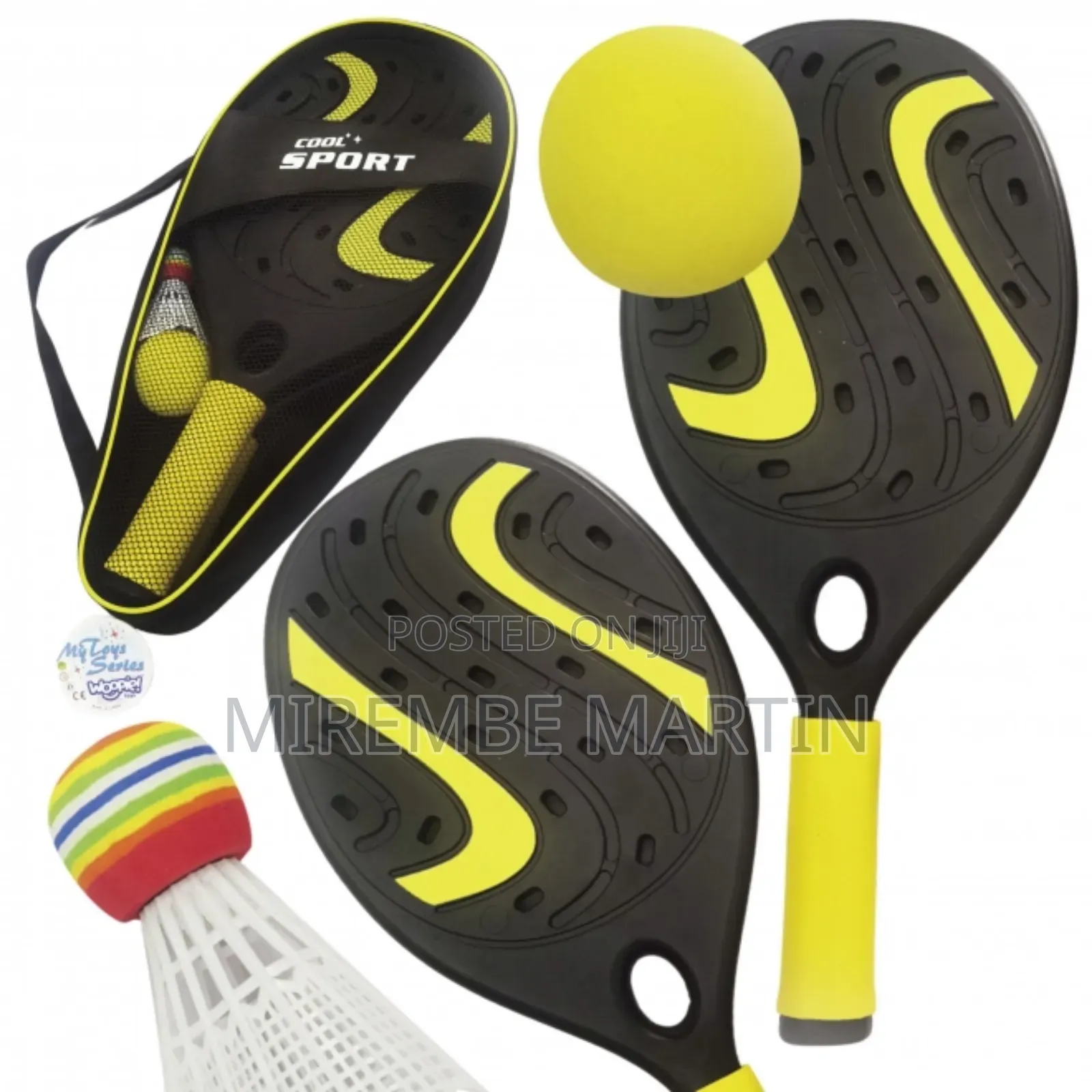 Woopie Rackets With Ball and Basket - Beach and Garden Set