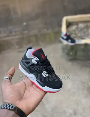 Photo - Original Kid’S Nike Air Jordan 4 Retro “Bred” Kid’S Sneakers