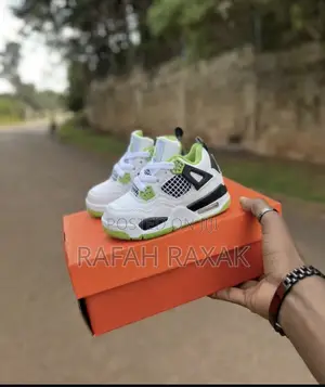 Original Kid’S Nike Air Jordan 4 White/Green Kid’S Sneakers