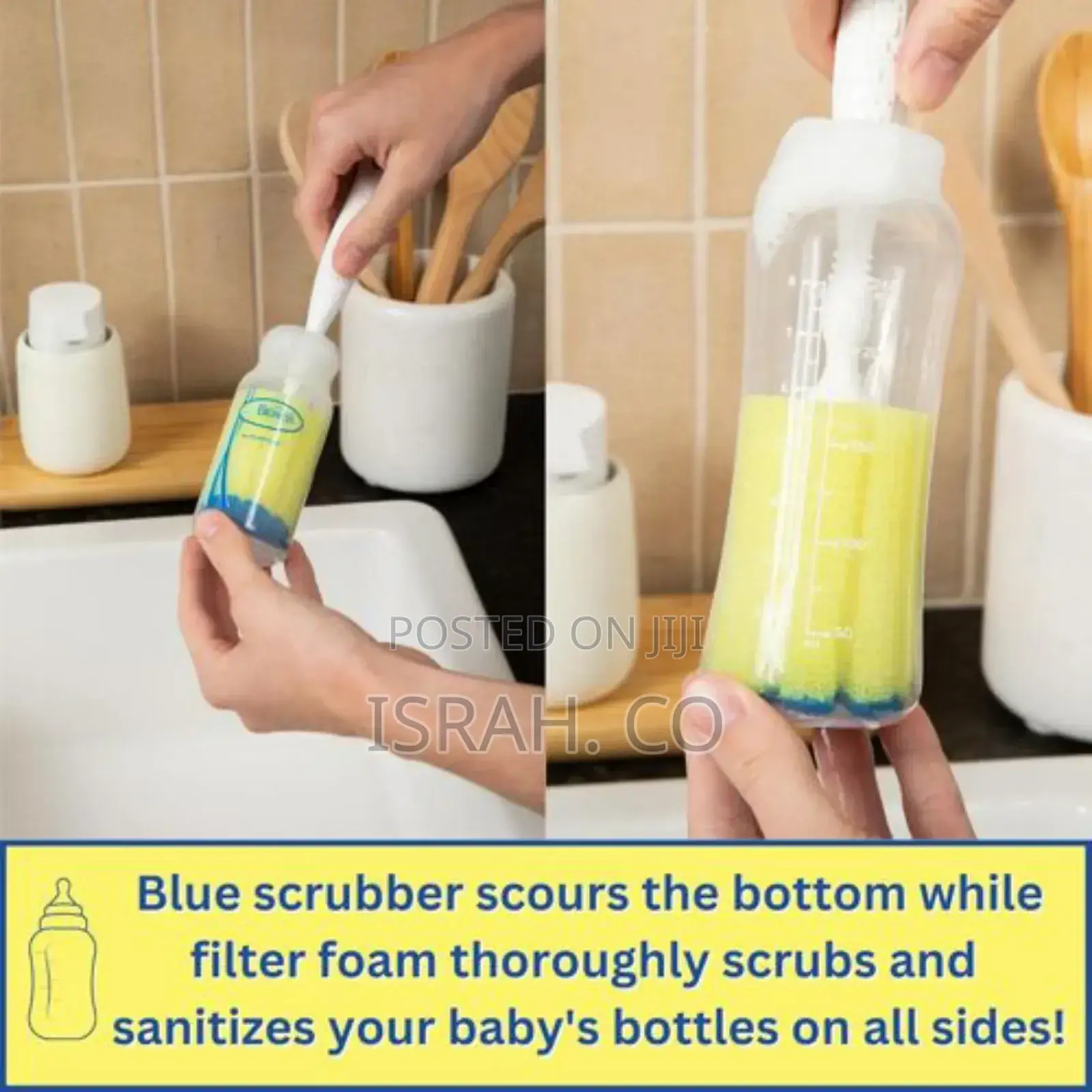 1 Piece Foam Material Reusable Baby Bottle Brush,
