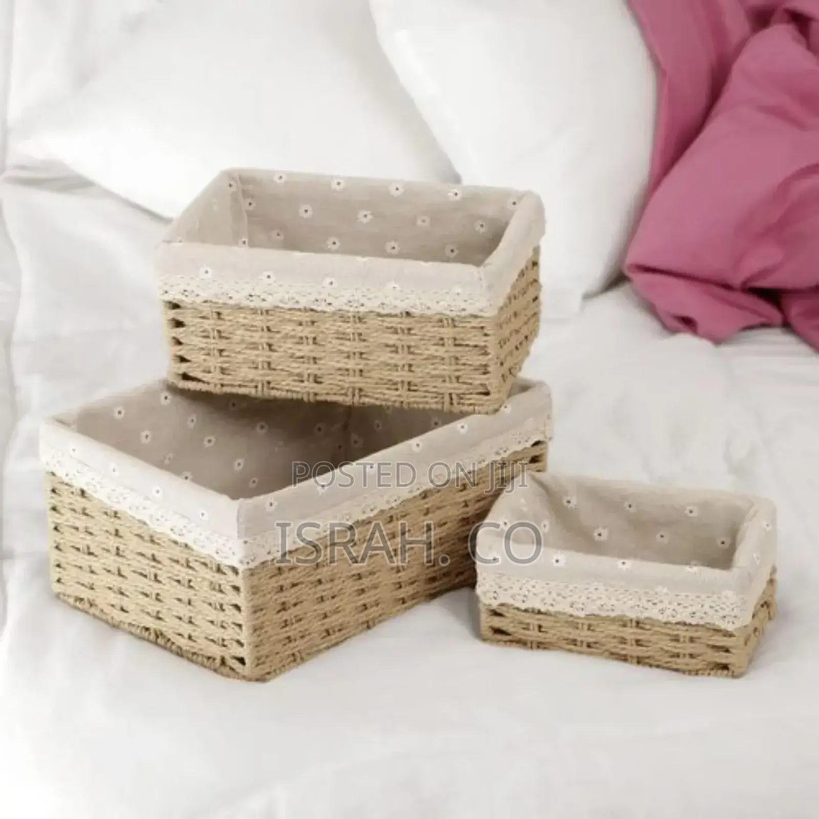 Cosmetic Storage Basket Bin With Removable Washable Liner