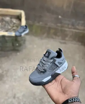 Original Grey Kid’S Nike Jordan 4 Retro Kid’S Sneakers