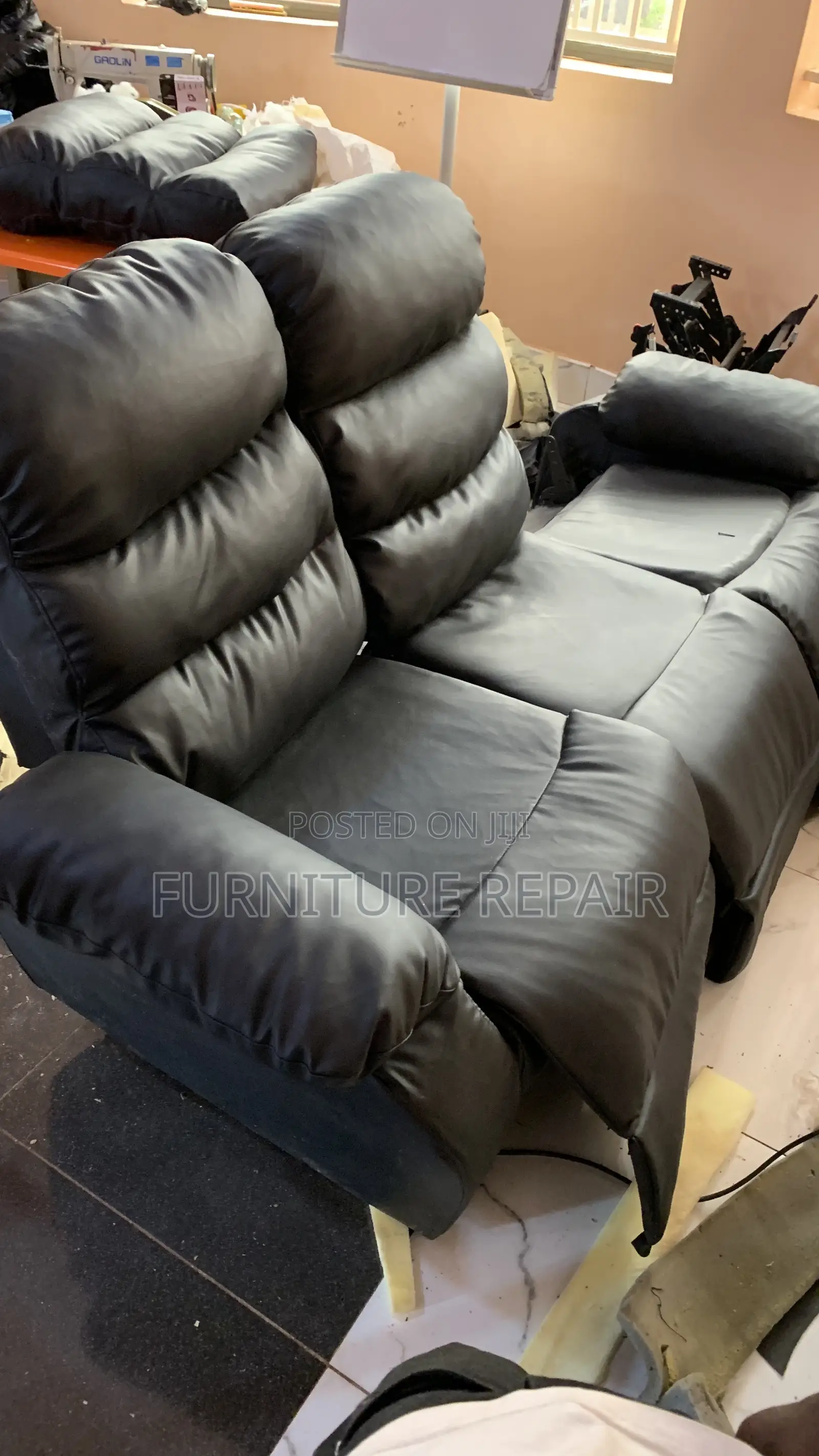 Seven Seat Recliner Demaged Leather Changing