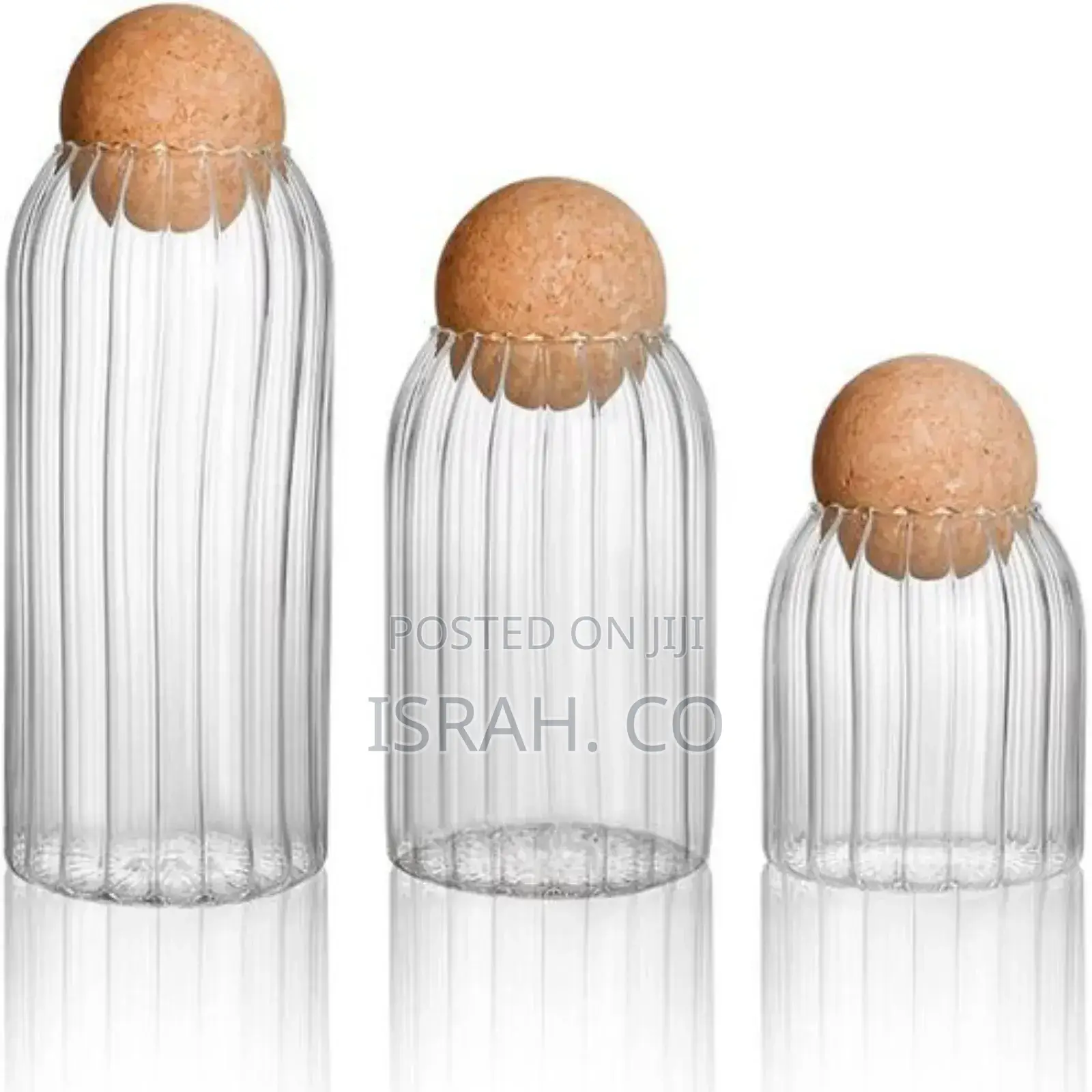3 Pack Glass Cookie Jar With Airtight Seal Ballcork Wood Lid