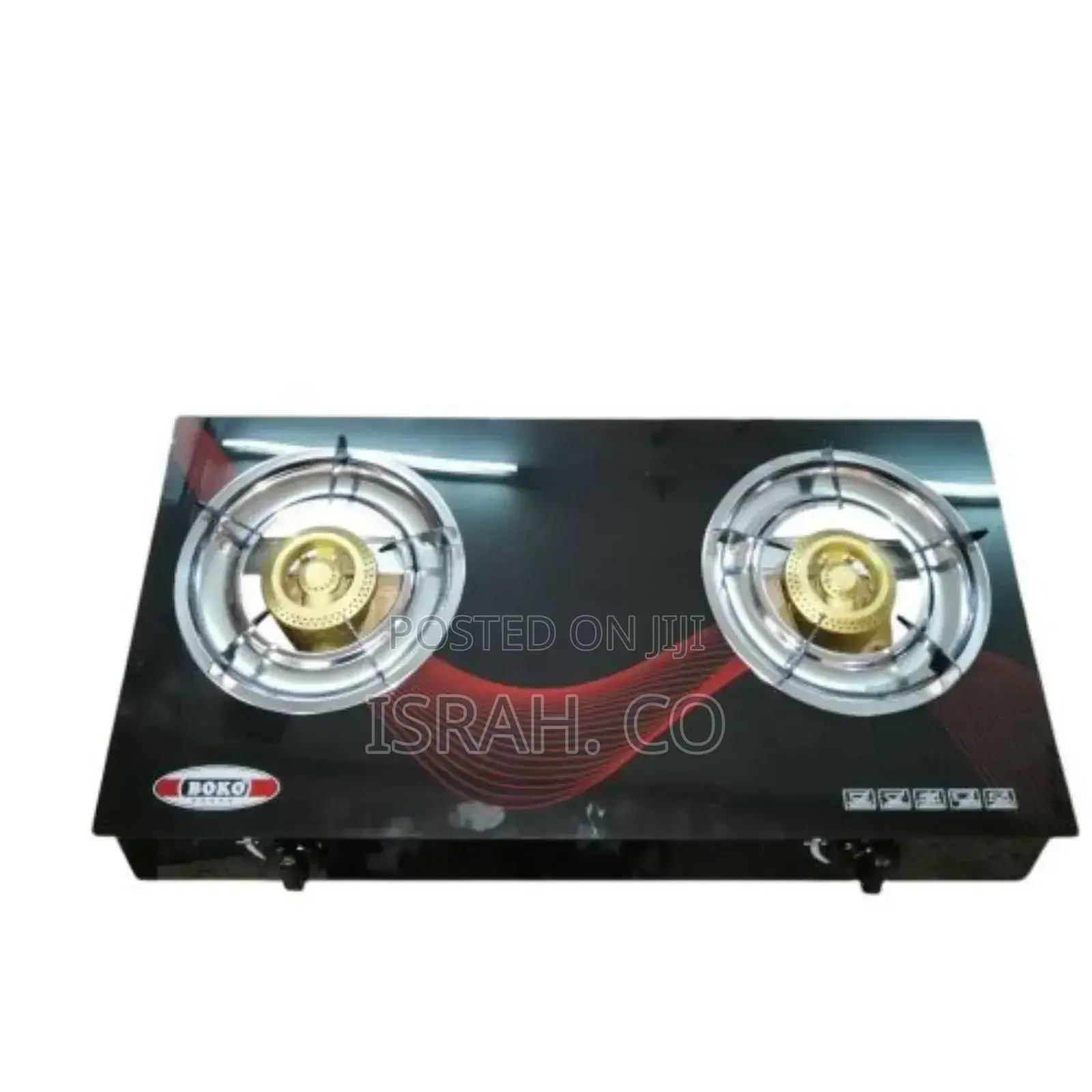 2 Burner Tempered Glass Work Top Gas Stove Cooker Hot Plate-