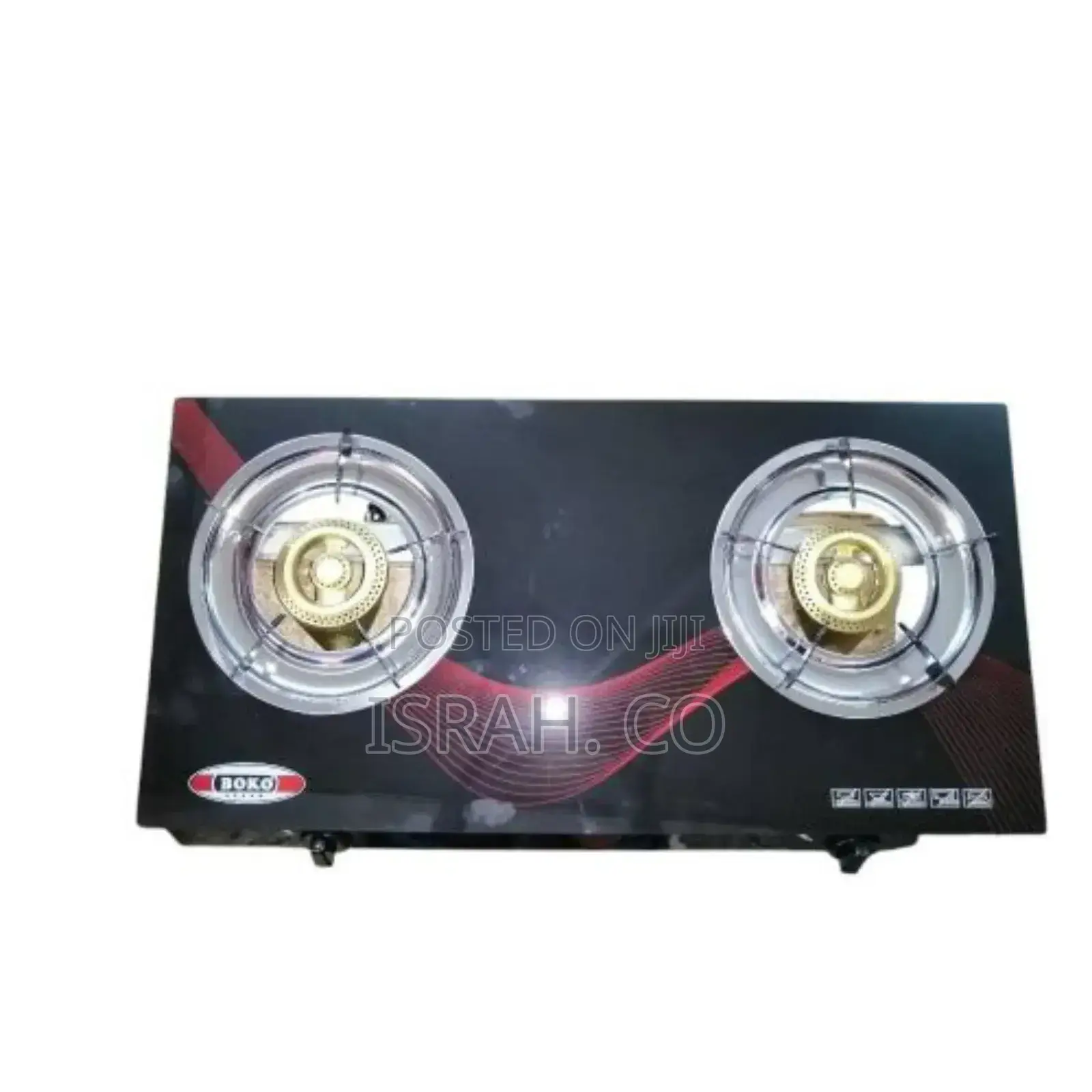 2 Burner Tempered Glass Work Top Gas Stove Cooker Hot Plate-