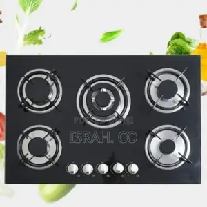 Tempered Glass Panel Built-in Gas Cooktop 5 Burners