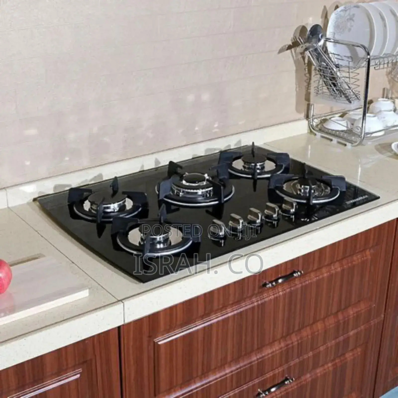 Tempered Glass Panel Built-in Gas Cooktop 5 Burners
