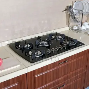Tempered Glass Panel Built-in Gas Cooktop 5 Burners