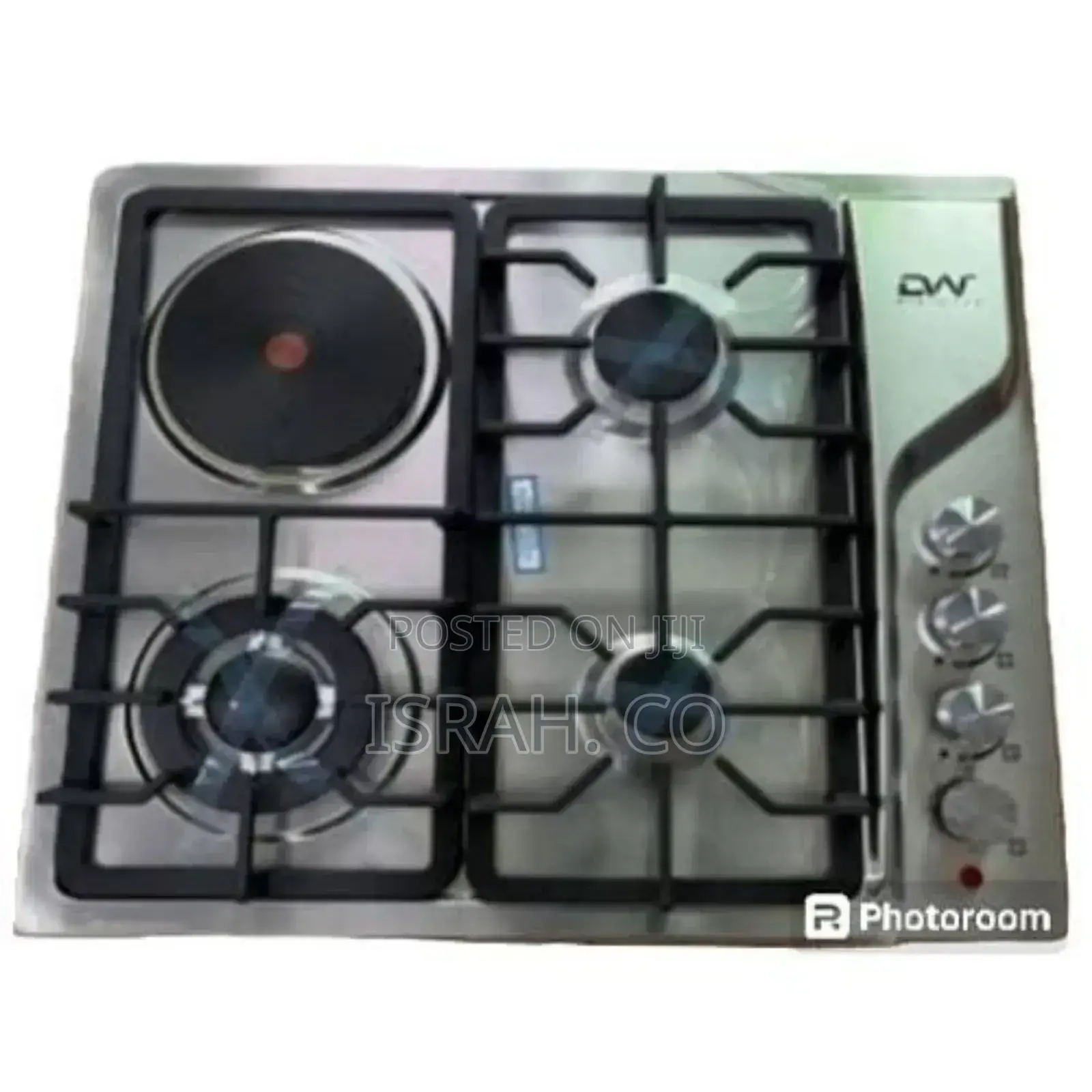 3 Gas Burner Cooker+1 Electric Hot Plate Auto Ignition