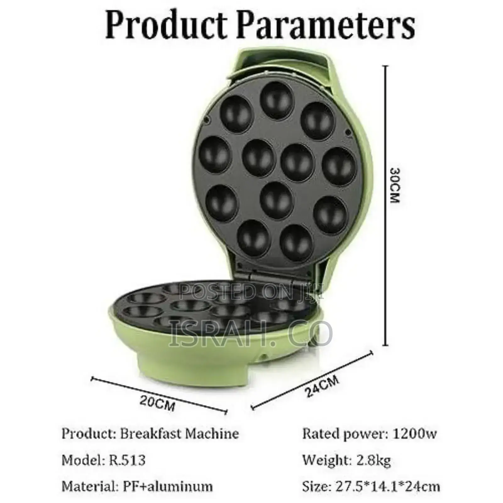 Raf Electric Takoyaki Maker, 12 Holes Takoyaki Pan