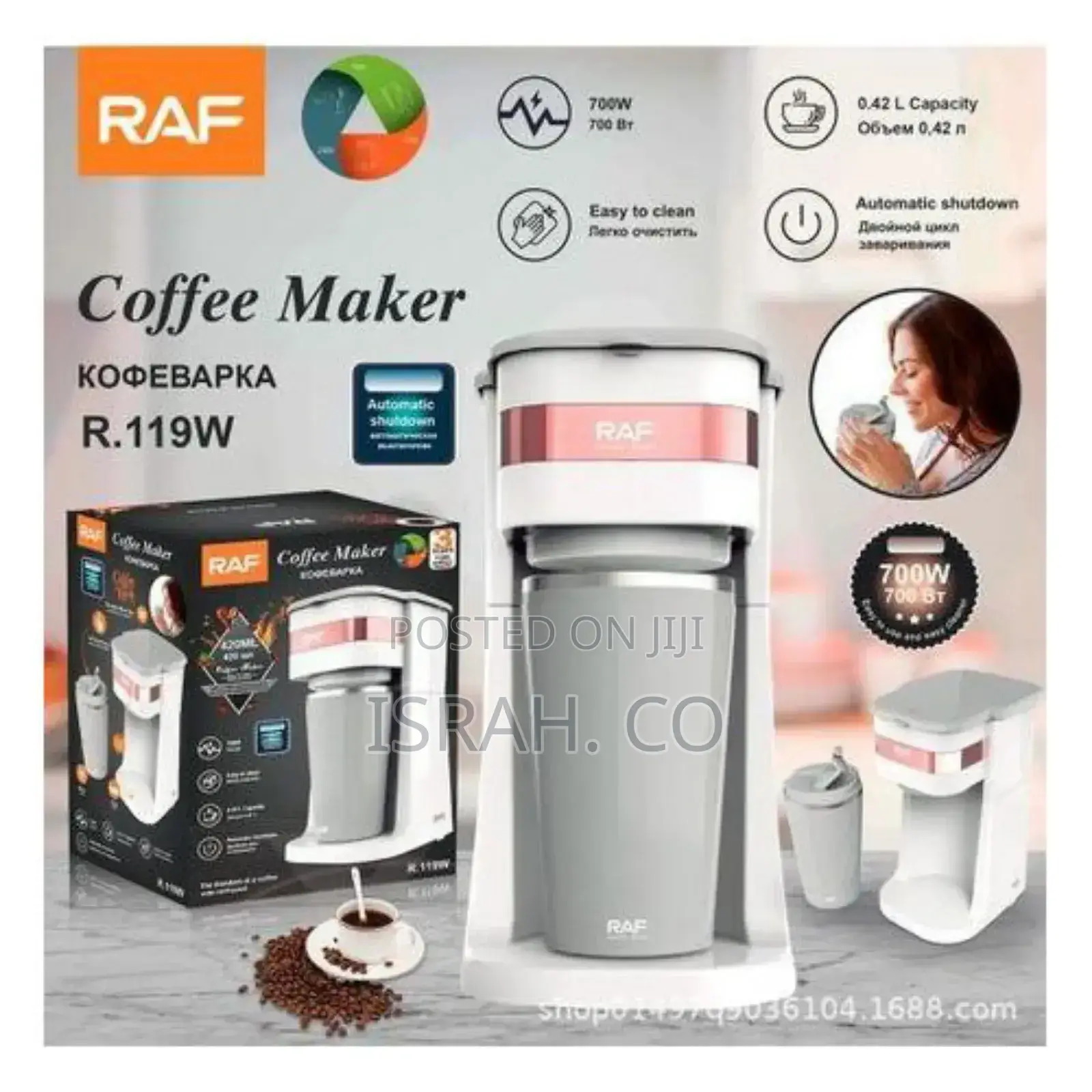 Raf Automatic 4 Cup Espresso Drip Coffee Maker Machine 700wt