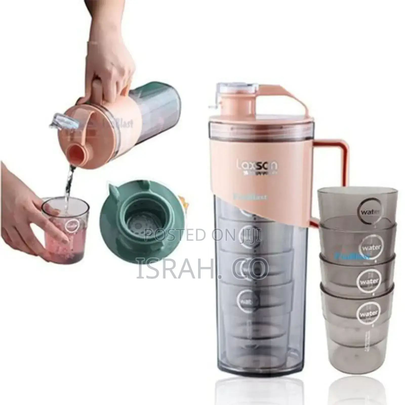 Glass Pitcher Water Jug Set 1.6 L With 4 Cups 280 Ml
