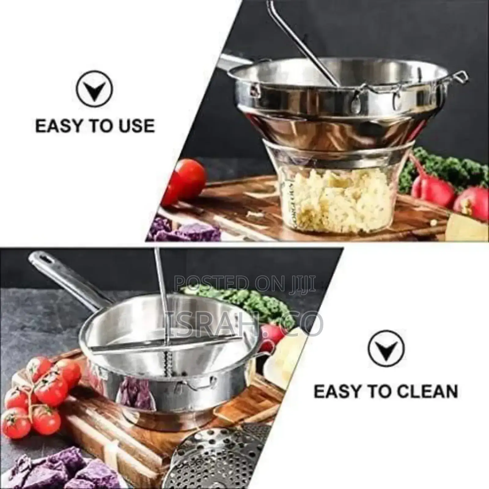 Potato Masher Food Mill for Straining Grating Fruits