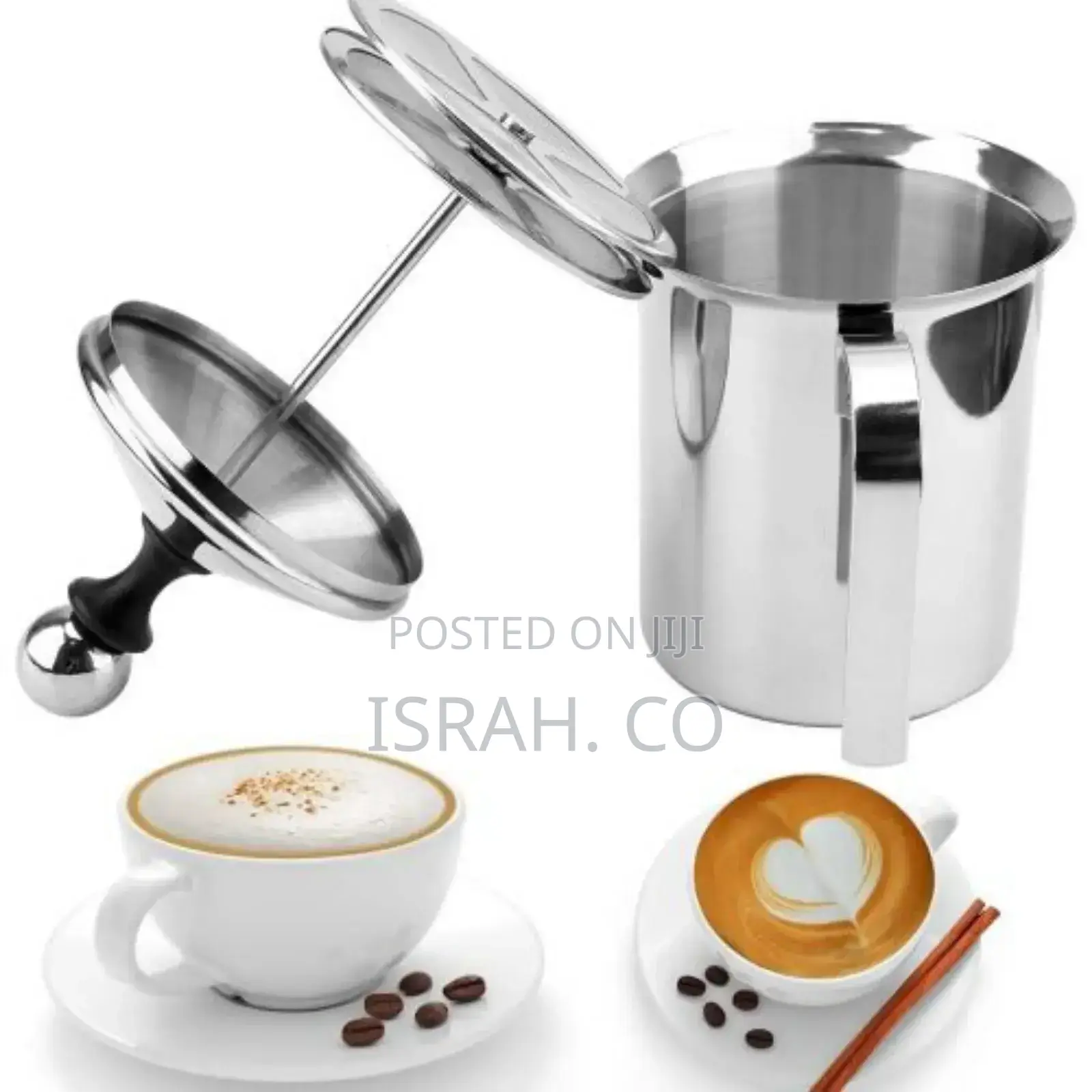 800ml Manual Milk Frother Stainless Steel Double-Layer