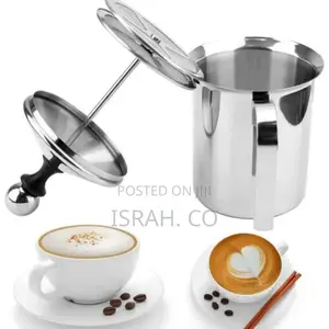 800ml Manual Milk Frother Stainless Steel Double-Layer