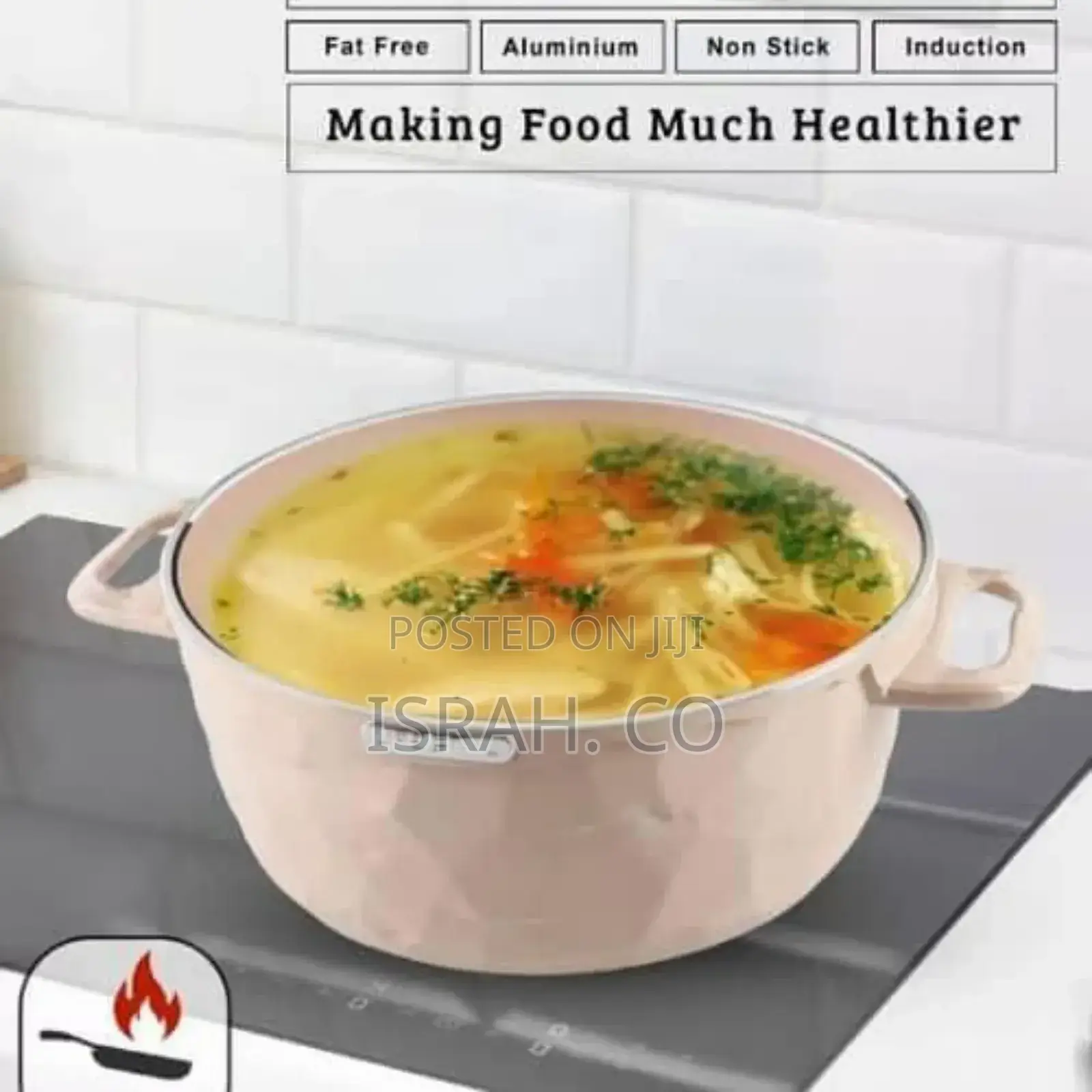 Aluminum Cooking Casserroles Saucepan Set Pink