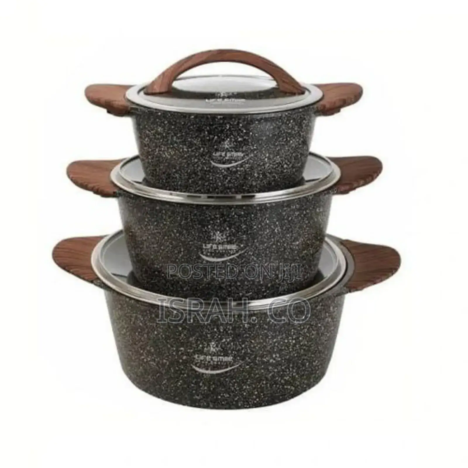 Non-Stick Coating, Pfoa-Free, Wooden Handles Cooking Pots