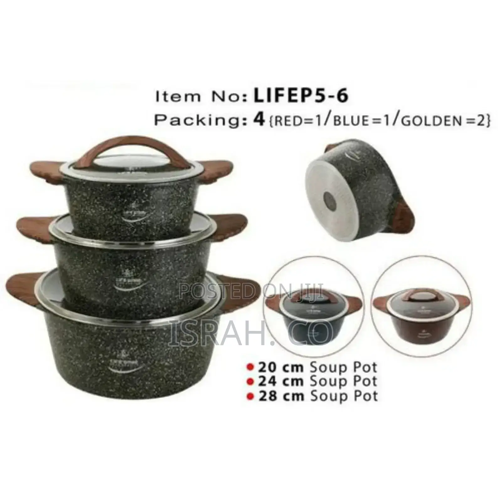 Non-Stick Coating, Pfoa-Free, Wooden Handles Cooking Pots