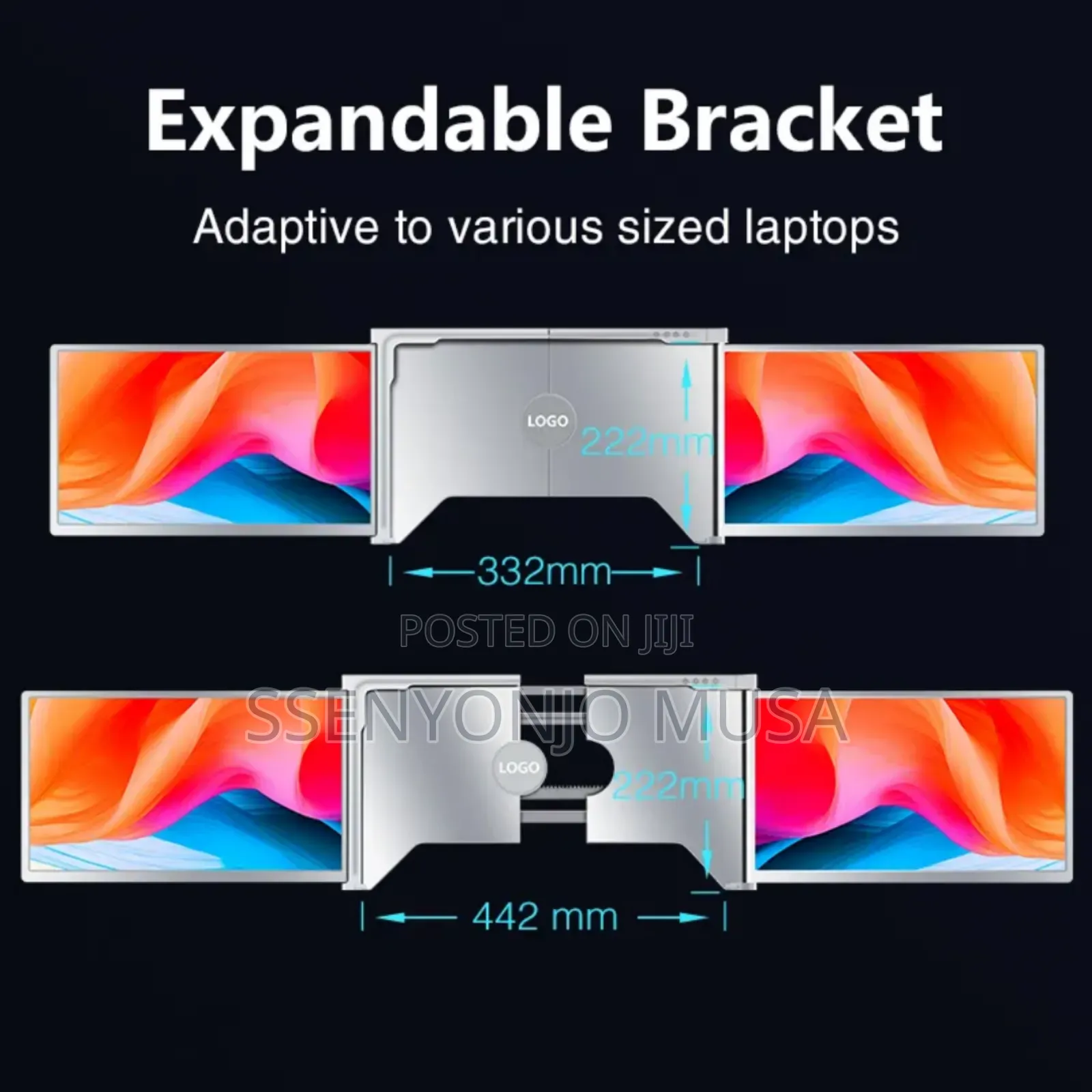 15 Inches Portable Triple-Screen Monitor for Laptops (15-17"