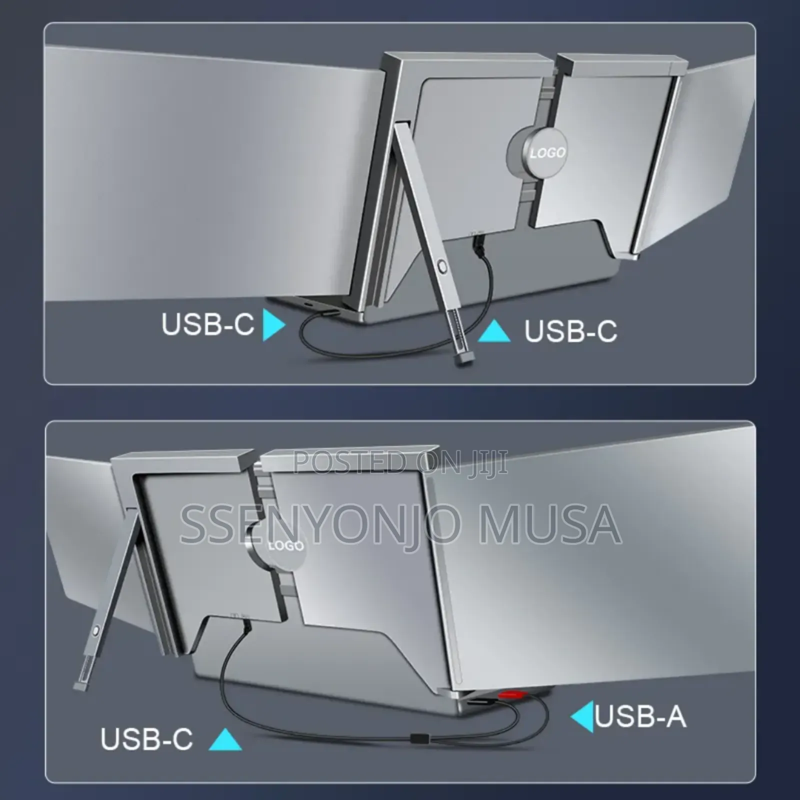15 Inches Portable Triple-Screen Monitor for Laptops (15-17"