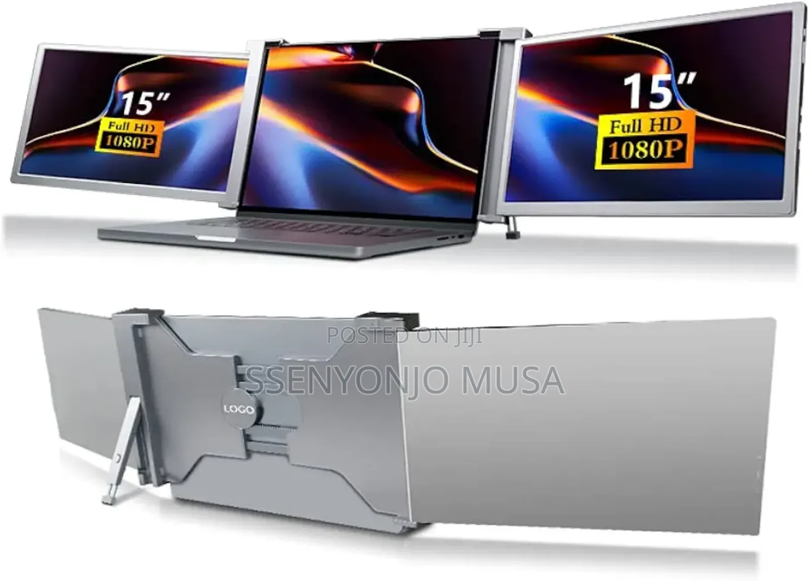 15 Inches Portable Triple-Screen Monitor for Laptops (15-17"