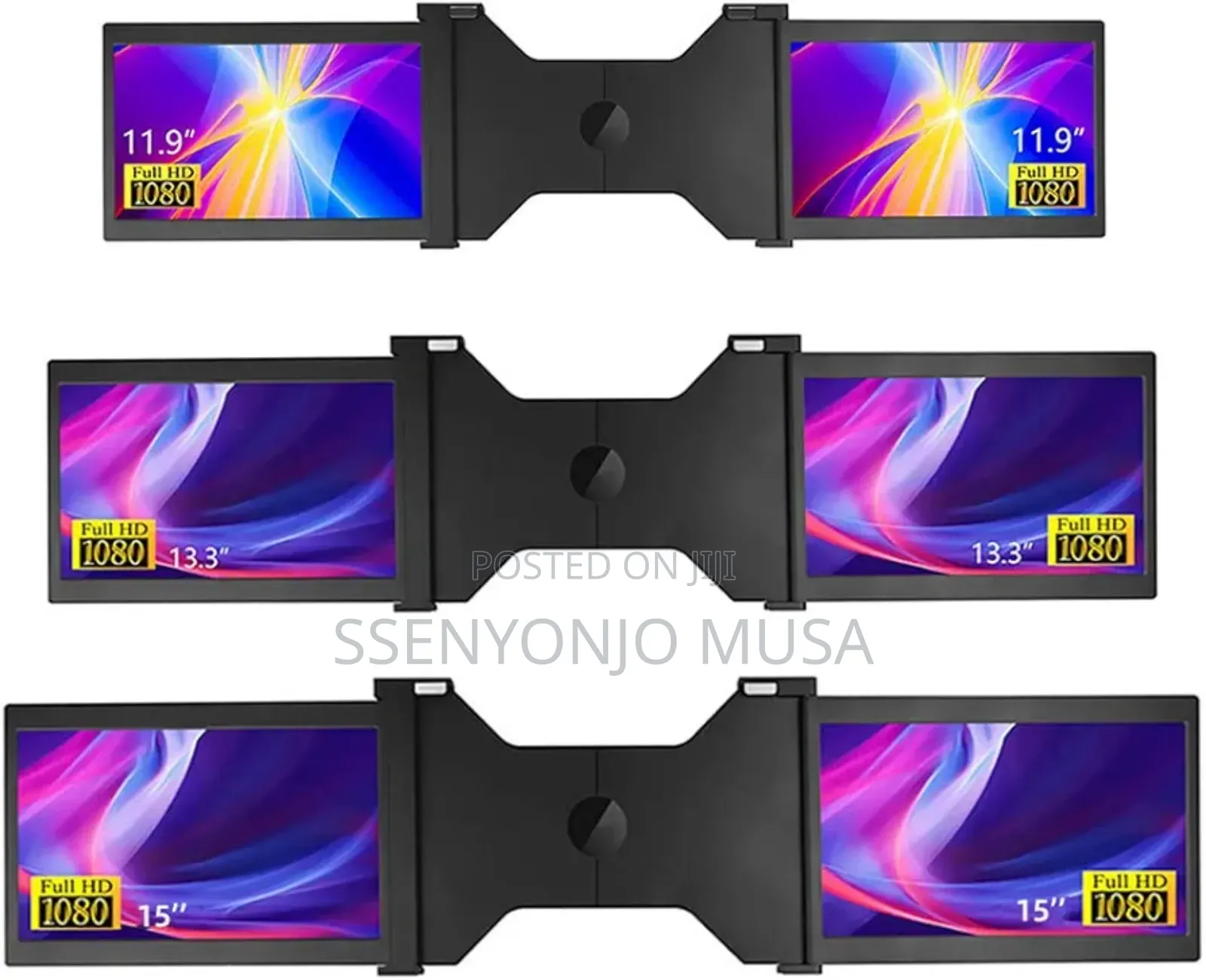 15 Inches Portable Triple-Screen Monitor for Laptops (15-17"